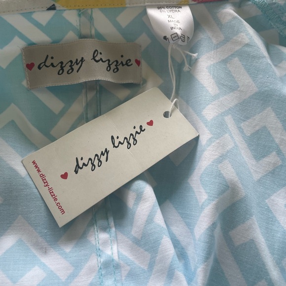 Dizzy Lizzie Dress Turquoise and White XL runs  VERY Small NWT - Picture 10 of 11